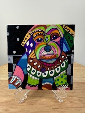 Ceramic Tile Coaster Features the Vibrant Folk Art of Heather Galler